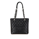シャネル マトラッセ PSTトート ココマーク チェーン トートバッグ ショルダーバッグ ブラック キャビアスキン レディース CHANEL 【中古】
